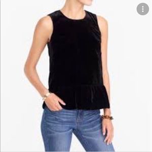 J.Crew Factory Drape Velvet Peplum Tank Top NWT
